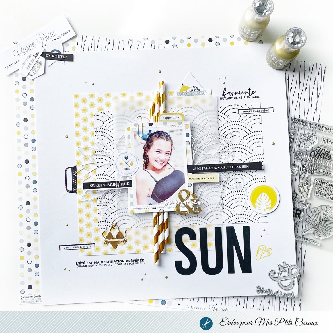 Page scrapbooking Collection Faniente Mes ptits ciseaux Page scrapbooking Collection Farniente Mes ptits ciseaux