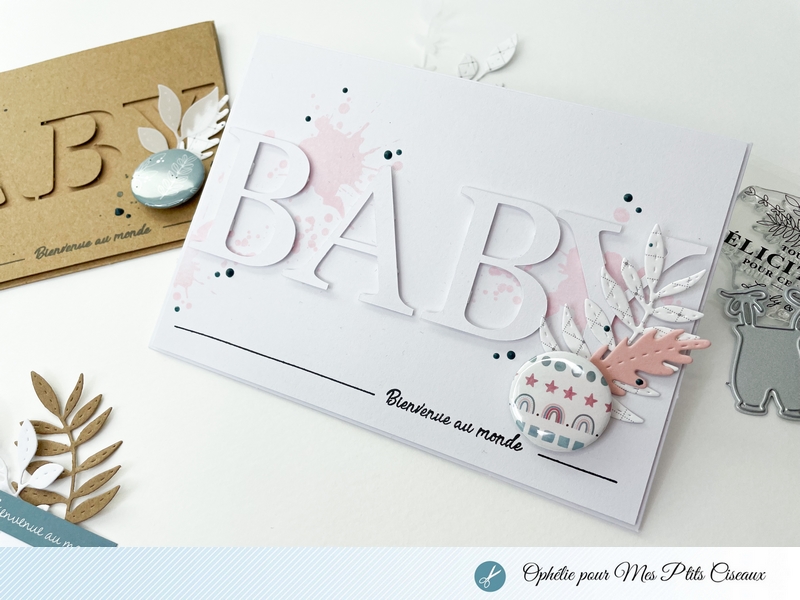 Duo de carte"Baby" Ophélie pour mes ptits ciseaux collection Pitchoun